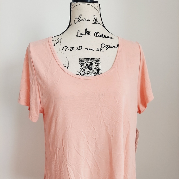 LulaRoe Classic T Peach Tunic Top Short Sleeve L - Picture 2 of 6